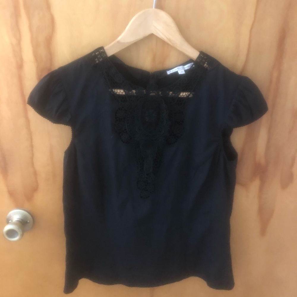 Nanette Lenore silk lace blouse 10